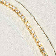 Natural White Diamond Tone Tennis Bracelet 3.43ct F VS —18K Gold